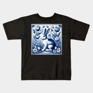 Vintage Dutch Tile: Rabbit No.4 Kids T-Shirt